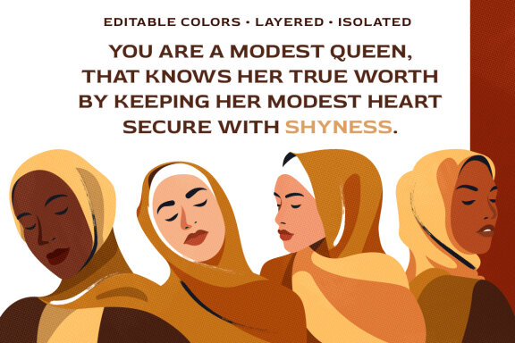 8 Vector Hijabi Woman Portraits