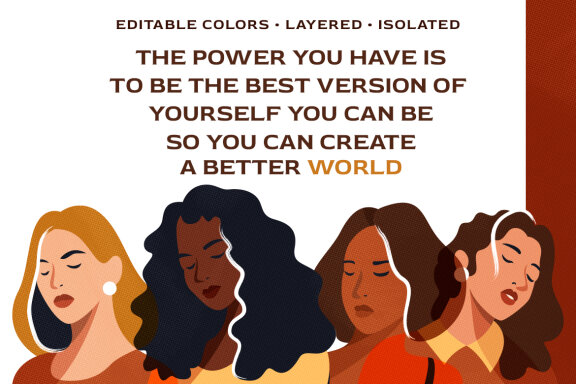 8 Vector Bold Woman Portraits