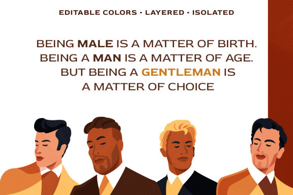8 Vector Bold Gentleman Portraits