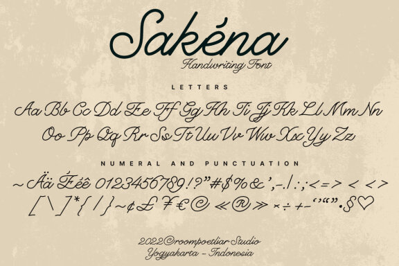 Sakéna Handwriting Font