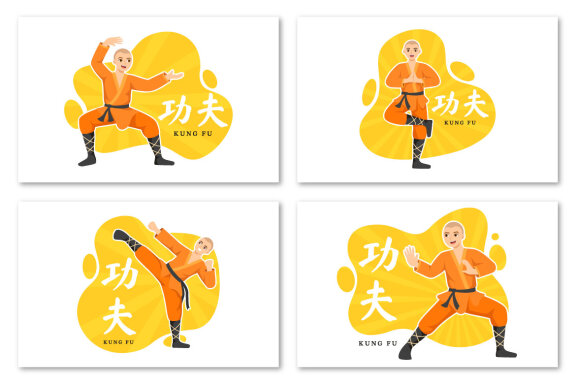 15 Kung Fu Chinese Sport Illustration