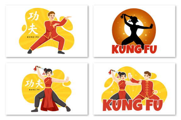15 Kung Fu Chinese Sport Illustration