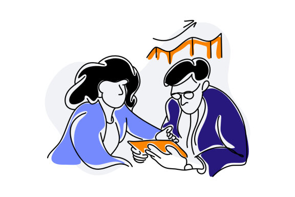 Financial Business Flat Illustration