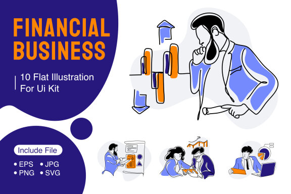Financial Business Flat Illustration