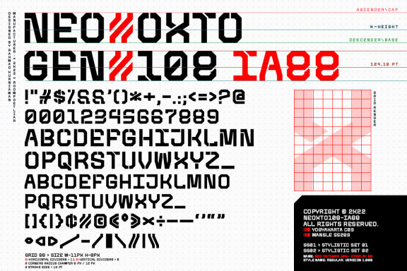 Neo-Oxtogen 108 Display Font