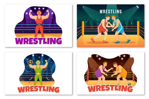 9 Wrestling Sport Illustration