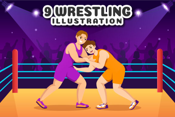 9 Wrestling Sport Illustration