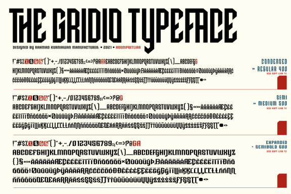 Gridio Display - 3 Fonts