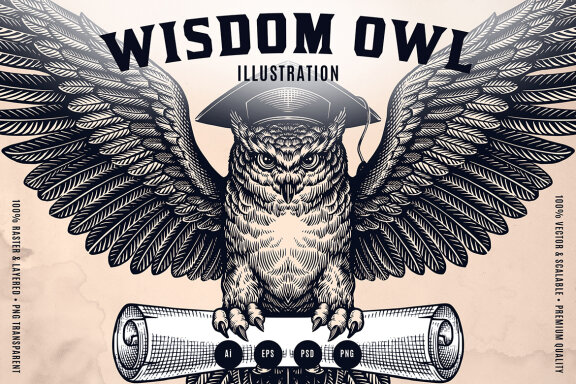 Wisdom Owl Illustration