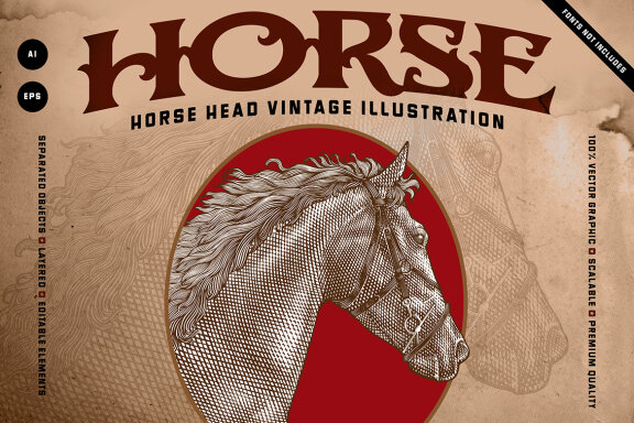 Horse Vintage Illustration