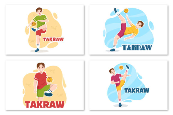 10 Takraw Sports Illustration