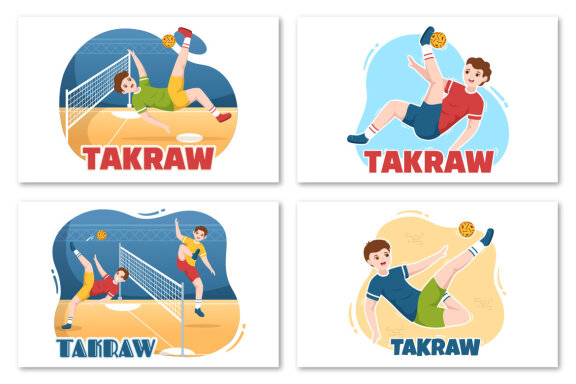 10 Takraw Sports Illustration