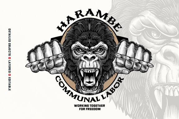 Gorilla Fist Vintage Illustration