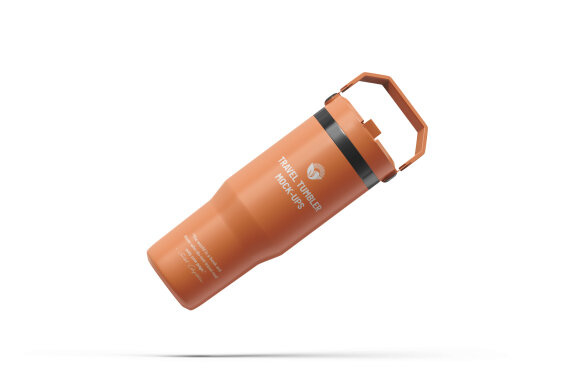 Metallic Travel Tumbler PSD Mockup