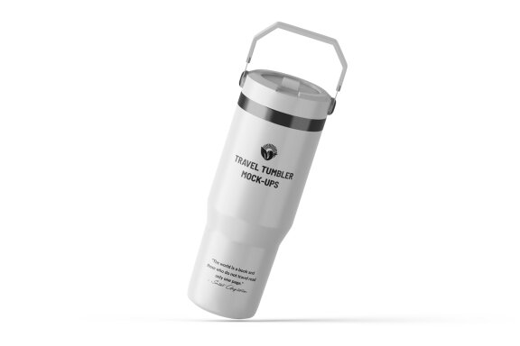 Metallic Travel Tumbler PSD Mockup