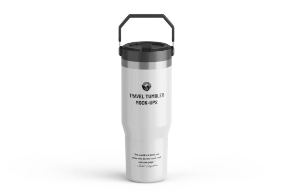 Metallic Travel Tumbler PSD Mockup