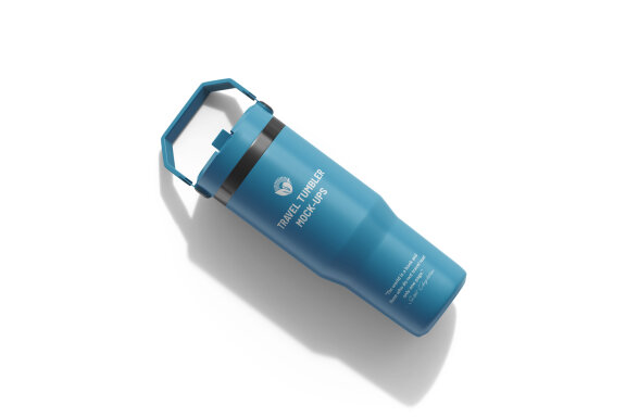 Metallic Travel Tumbler PSD Mockup