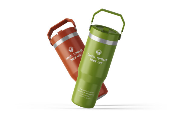 Metallic Travel Tumbler PSD Mockup