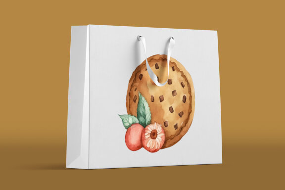 Watercolor Set of Pastry