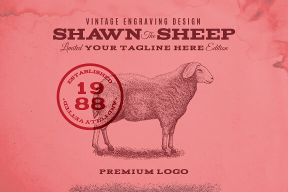 Vintage Sheep Logo Template