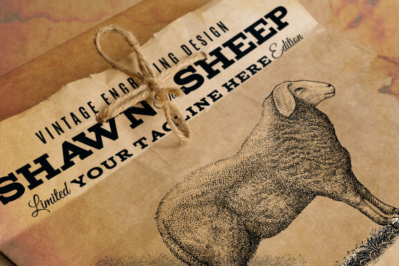 Vintage Sheep Logo Template