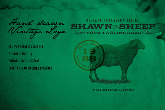 Vintage Sheep Logo Template