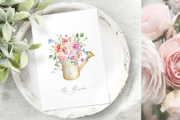 Rose Bouquets Watercolors