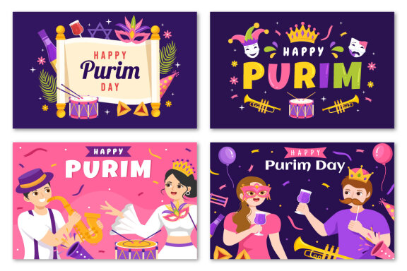 17 Happy Purim Day Illustration