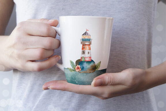 Nautical watercolor clipart. Cute teddy bear fisherman