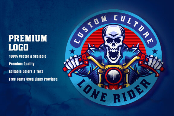 Skull Rider Emblem Logo