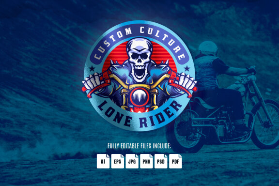 Skull Rider Emblem Logo