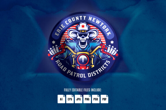 Sheriff Skull Bikers Logo Design