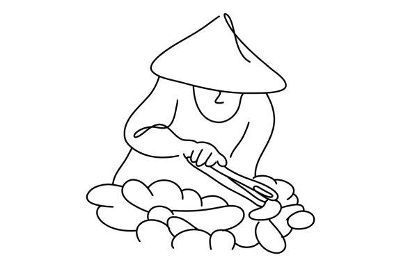 Street food line art