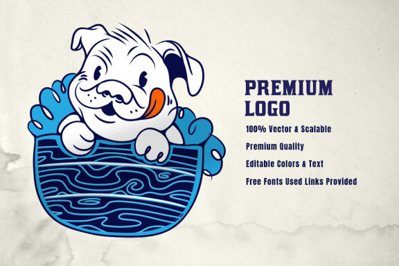 Dog Grooming Service Mascot Logo