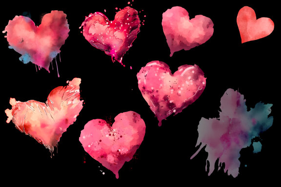 Valentine Day Heart Illustration | 8 variations