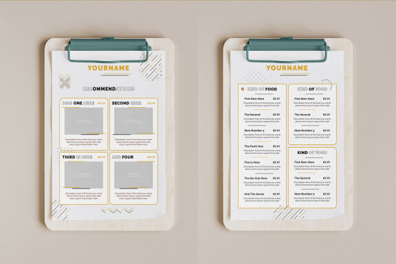 Urban Modern Food Menu Stationery
