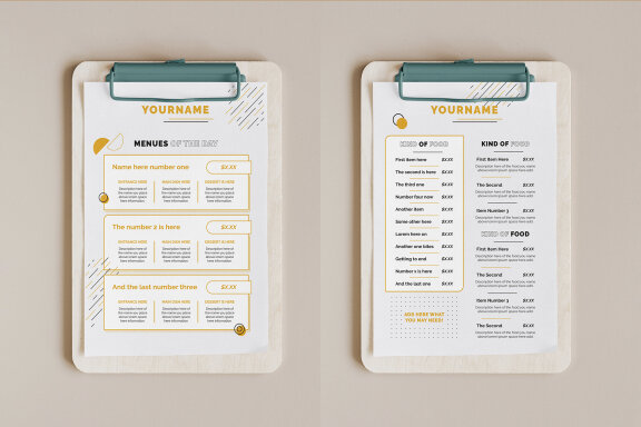Urban Modern Food Menu Stationery