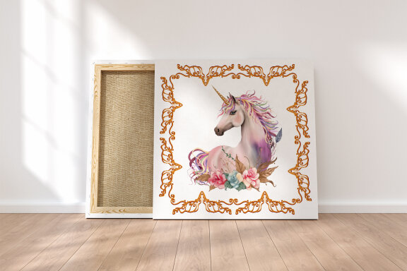 Rainbow unicorns and golden frames