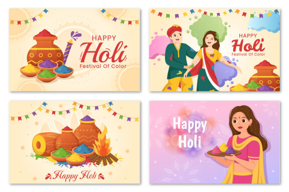 16 Happy Holi Festival Illustration