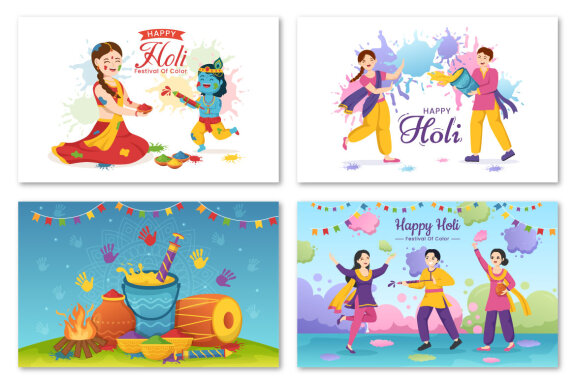 16 Happy Holi Festival Illustration