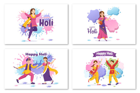 16 Happy Holi Festival Illustration