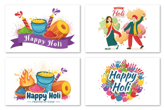 16 Happy Holi Festival Illustration