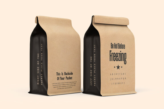 Craft Paper Coffee Bag Mockup Versatile Use of Reusable Product Brand Identity