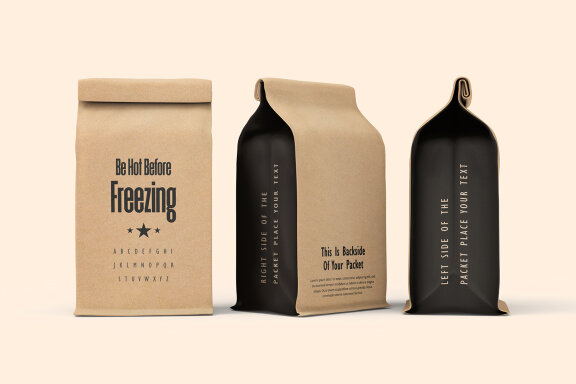 Craft Paper Coffee Bag Mockup Versatile Use of Reusable Product Brand Identity