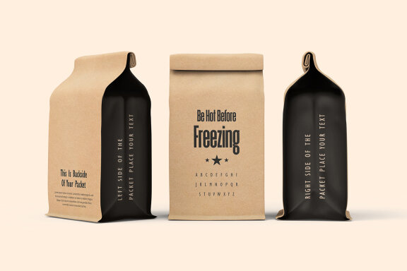 Craft Paper Coffee Bag Mockup Versatile Use of Reusable Product Brand Identity