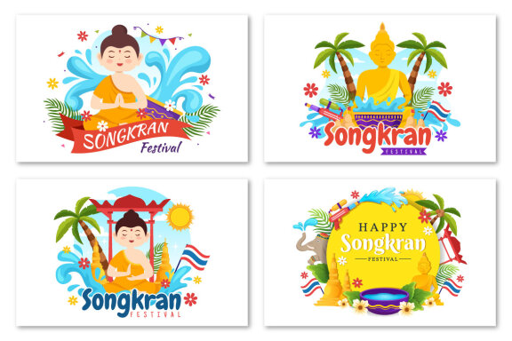 16 Songkran Festival Day Illustration