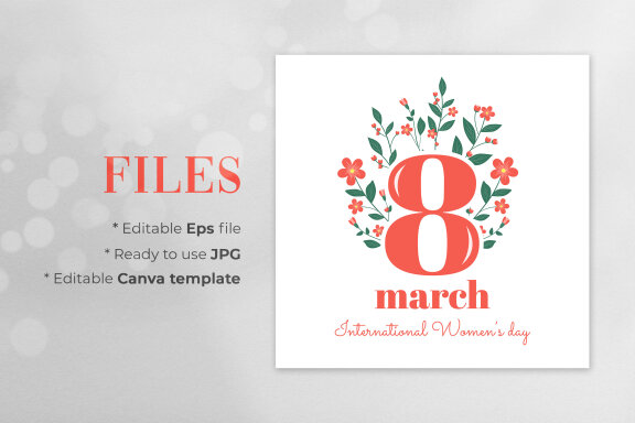 Women's Day Editable Banner - JPG / Eps / Canva Template