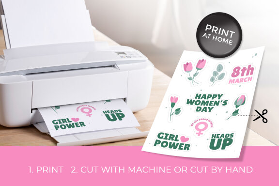 Women's Day 9 Printable Stickers