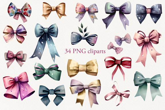 Set of Cliparts Watercolor Decor