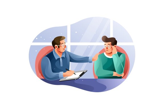 Psychotherapy session with a patient